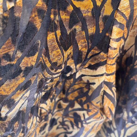 Coldwater Creek Jacket Size 16 Women's Top  Brown leaf pattern Art to wear Lined - Picture 10 of 10